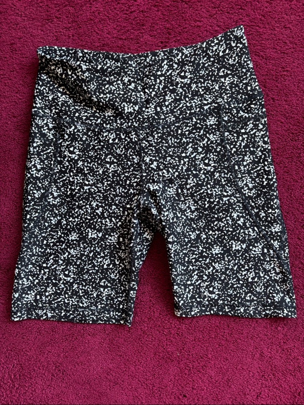 Old Navy Black and White Speckle Bike Shorts
